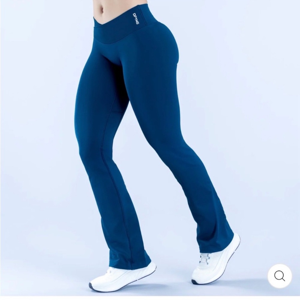 Dfyne Petrol Blue Vision Flared Leggings for Women